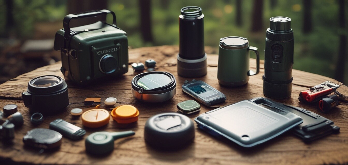 Geräte für abenteuerliches Camping