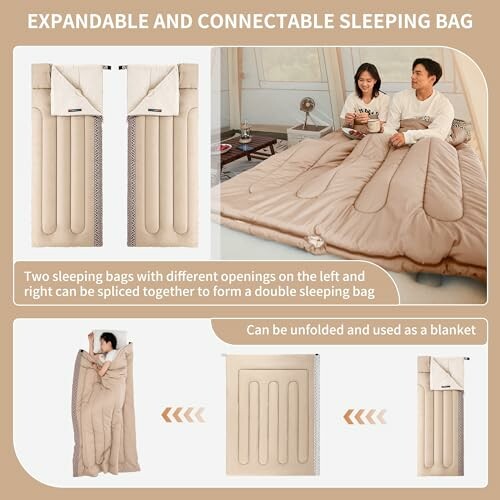Erweiterbarer Schlafsack für zwei Personen
