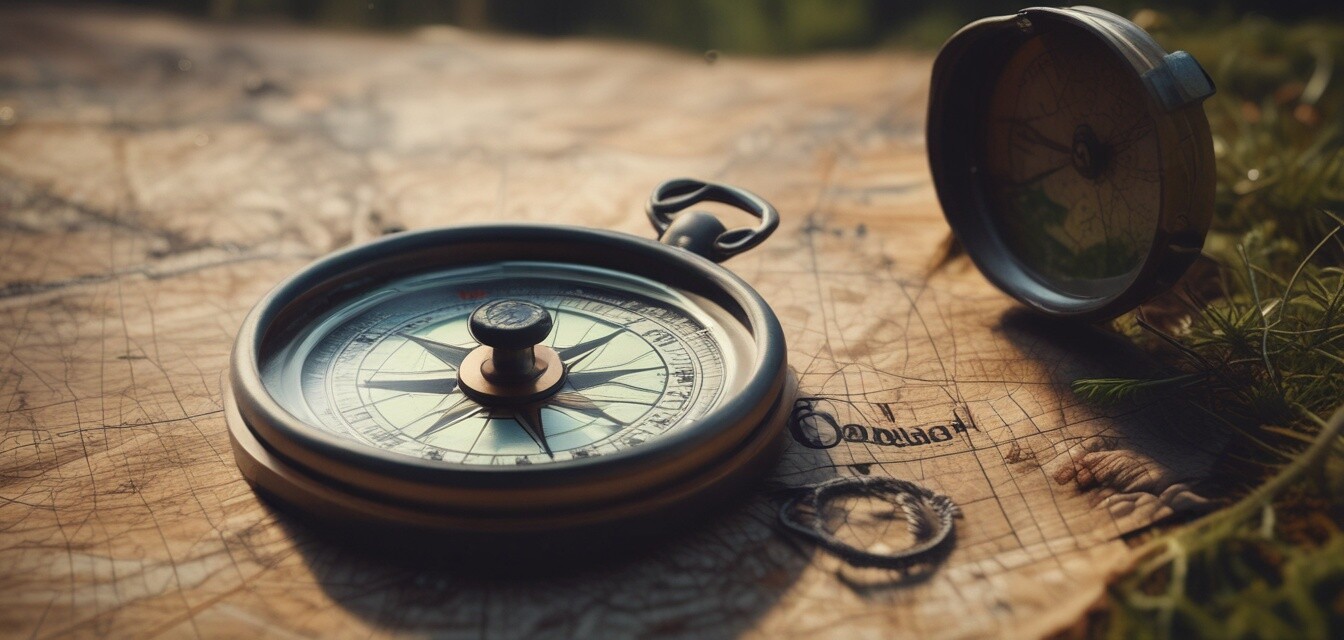 Compass and map for navigation