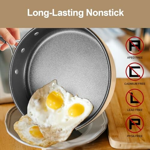 Antihaft-Bratpfanne mit Spiegeleiern