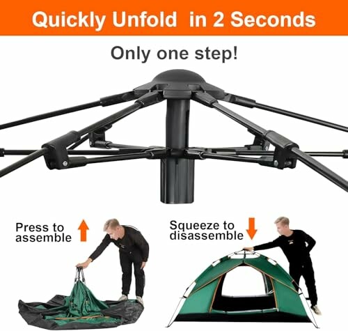 Schnell aufbaubares Zelt mit einfacher Anleitung.