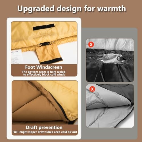 Upgraded Design für Wärme mit Fuß-Windschutz und Zugluftvermeidung