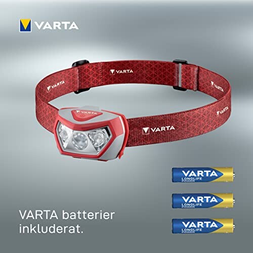 Rote VARTA Stirnlampe mit Batterien